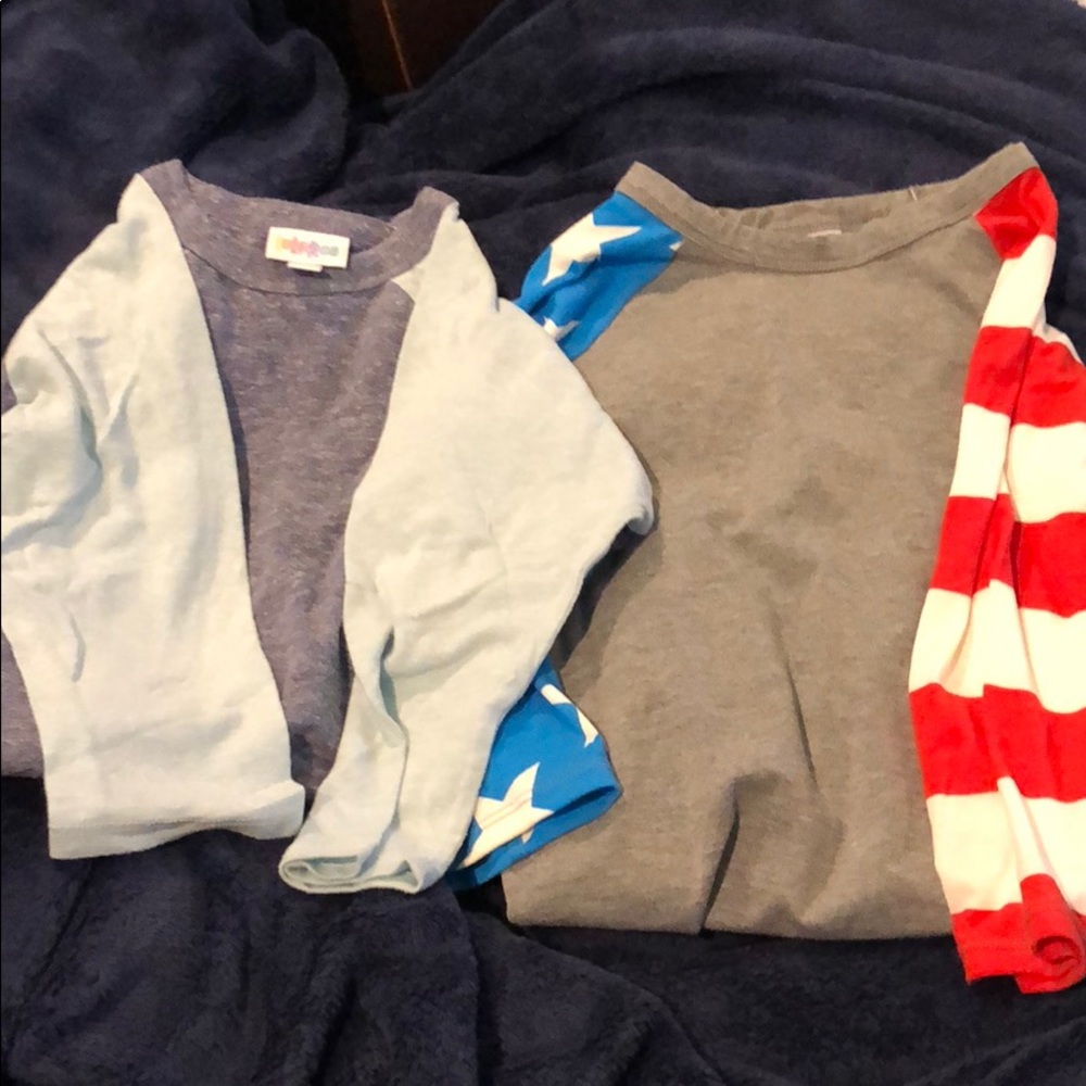 (2) Youth size 12 Lularoe 3/4 Sleeve. SOLD